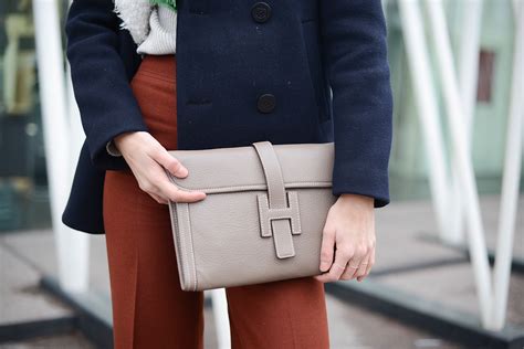 Hermes leather clutch